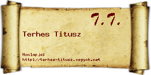 Terhes Titusz névjegykártya
